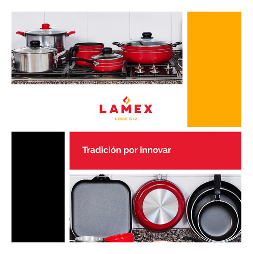 Batería Stone 360° Lamex 7 Piezas Con Antiadherente Stone Color Gris