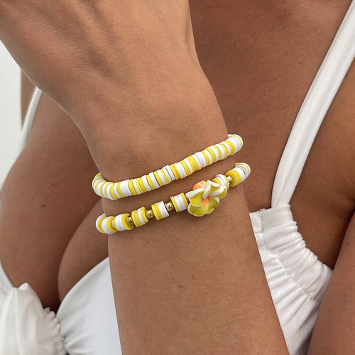 Pulseras Elásticas Y2k Sweet Flower Para Mujer, Joyas De Ver