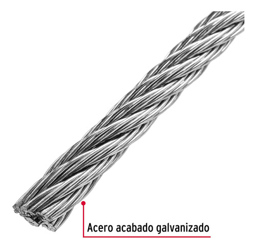Cable Rígido5/16' De Acero 7x7 Hilos Carrete 75 M