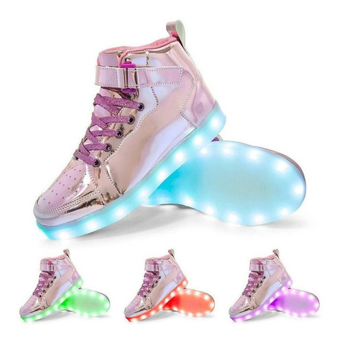 Zapatos De Velcro Portátiles Led Para Hombre//mujer