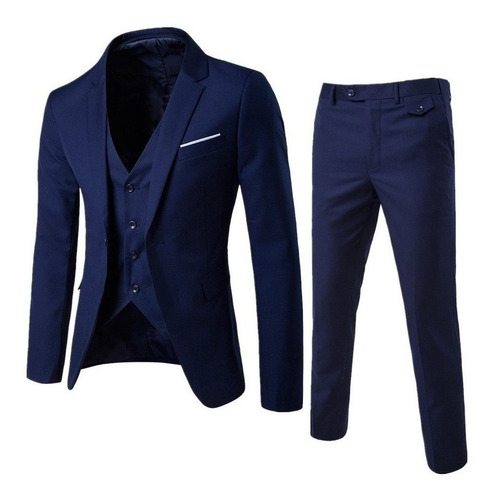 Trajes De Tres Piezas Para Hombre De Color Sólido