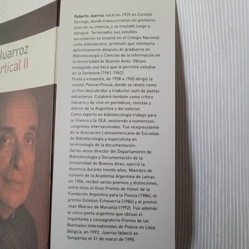 Imagen 8 de 10 de Poesia Vertical 1 Y 2 Roberto Juarroz Emece Poesia Completa