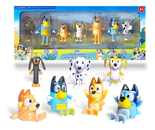 Muñecos Bluey Articulados. Muñecos Indi Y Muffin Y Flia