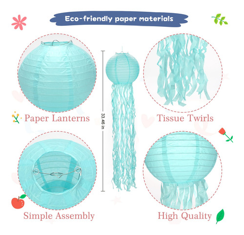 Faroles Colgantes De Papel Con Medusas Kopesmsy Para Decorac