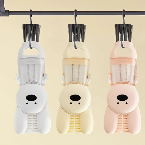 Cepillo Limpiador Multiusos 4 En 1 Botellas Termos Vasos Rosa