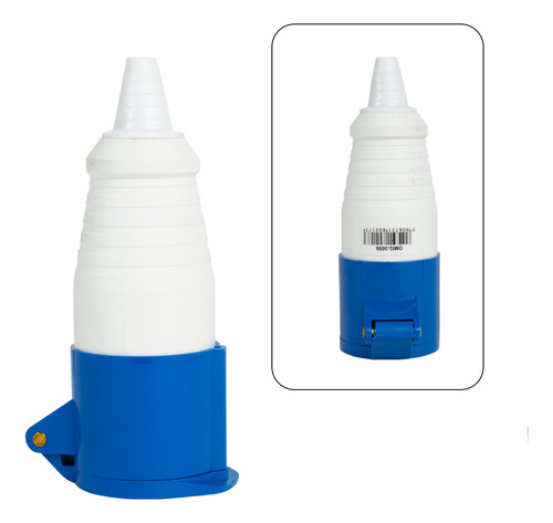 Kit 2 Tomada Acoplamento 2p+t 16a Azul 6h 220/250v Omg 3056