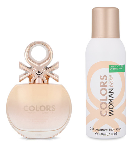 Set Benetton Colors Rose 2pz 80ml Edt Spray - Mujer