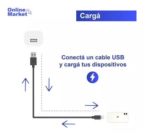 Cargador Usb Patas Oblicuas Argentina Compatible iPhone iPod