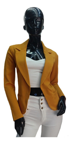 Imagen 4 de 6 de Saco Blazer Cuello Solapa Mujer Juvenil