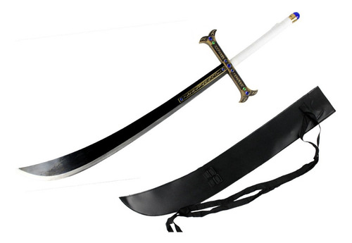Espada Yoru De Dracule Mihawk - Réplica De Acero Decorativo Color Negro