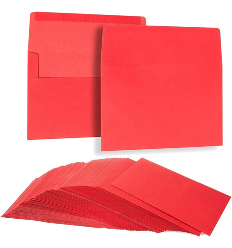 Sobres De Invitación Rojos Para Tarjetas De Felicitación (5,