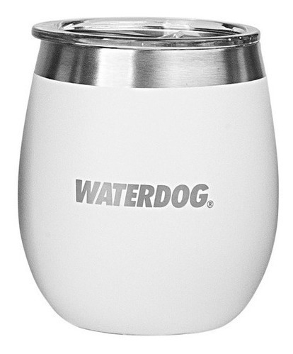 Copon Vaso Mate Con Tapa Waterdog 240ml Térmico Acero Inox.