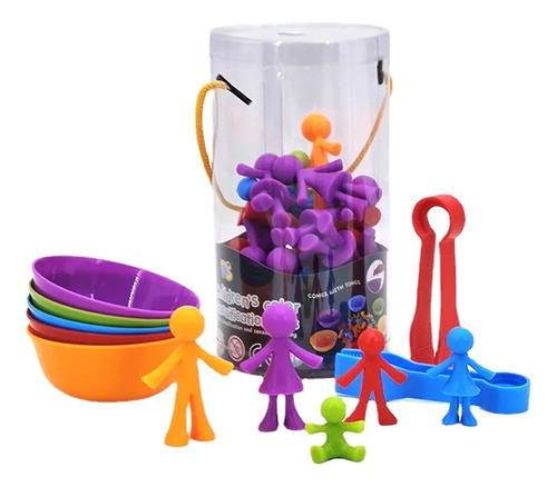 Juego Bebe Figuritas De Colores Familia Didactico Montessori