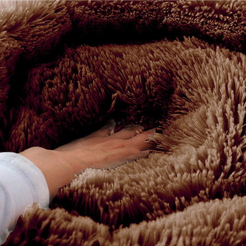 Cama Tipo Dona Antiestres Para Perros Raza Xxl / Gigante Color Chocolate