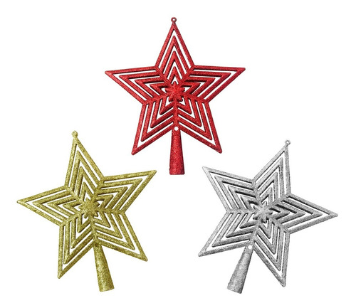 Estrella Puntal Brillo Para Árbol Adorno De Navidad 24 Cm