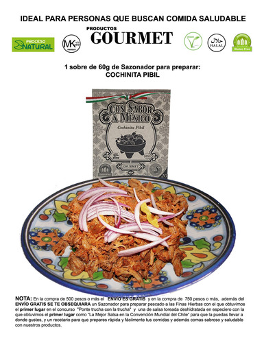 Cochinita Pibil  Sazonador, Especias Y Condimentos Naturales