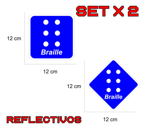 Calcomanía Braille Set X 2 Discapacidad