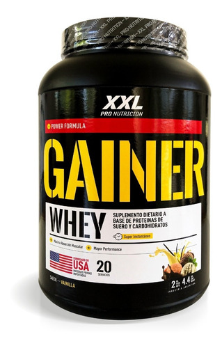 Gainer Whey 2kg Xxl Nutrición Ganador De Peso Masa Muscular