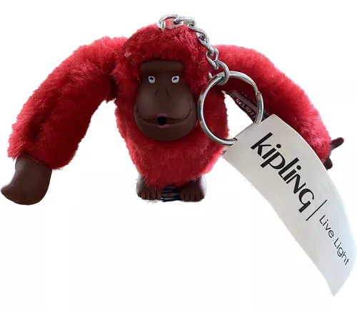 Kipling Sven Monkey Keychain Cherry Tonal