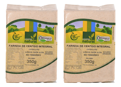 Kit 2 Farinha Centeio Integral Orgânico Coopernatural 350 G