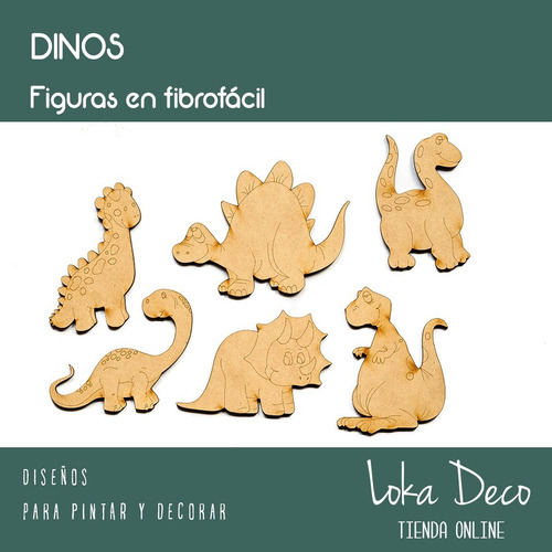 Dinosaurios Formas Para Pintar Fibro Fácil 10cm X10 Unidades