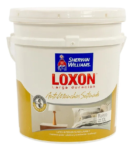 Loxon Latex Antimanchas Lavable Interior Satinado X 10 Lts