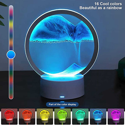 Lámpara Led Rgb Sandscape Moving Sand Art, Luz Nocturna Con