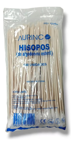Hisopo De Algodon-no Esteril Aurinco Pack X 100 Uds