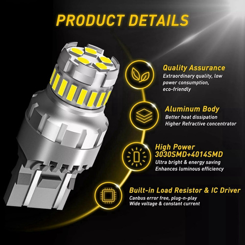 Ampolletas Led T20 7443 W21/5w Canbus Luces De Marcha Atrás