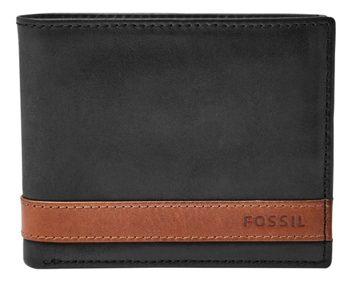 Cartera Fossil Quinn En Piel Color Negro Para Hombre