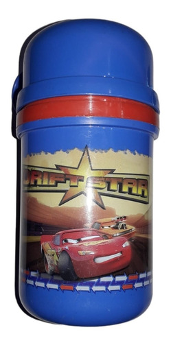 Cantimplora Infantil Cars Plastica Con Tapa Y Taza