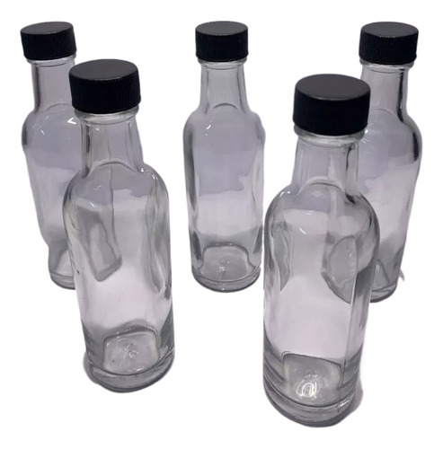 Botella Vidrio Redonda 50 Ml, Tequilera Mini Aluminio -225pz