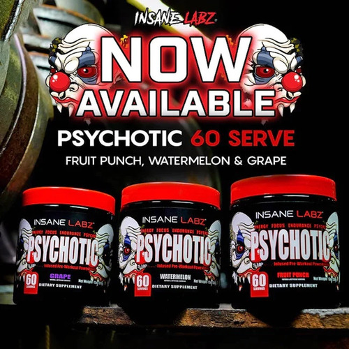 Pre Entreno Insane Labz Psychotic 60 Servicios Dlc P15 Sabor Uva