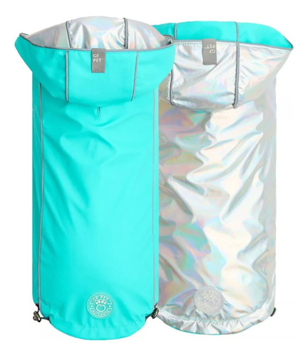 Impermeable Reversible Neon Aqua Para Perros (talla L)