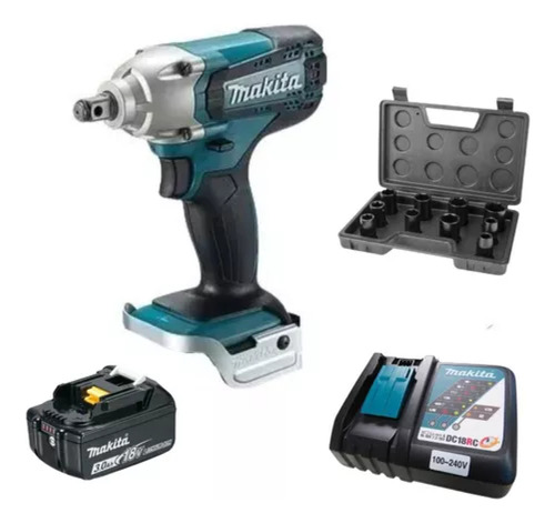 Chave De Impacto Makita Dtw190 Bateria 18v Com Soquetes