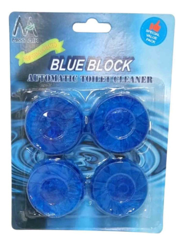 Pack 4 Pastillas De  Wc Azul Para Limpieza Baño Inodoro 