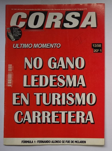 Revista Corsa Nº 1901 - Hamilton Ledesma Tc - 2007 