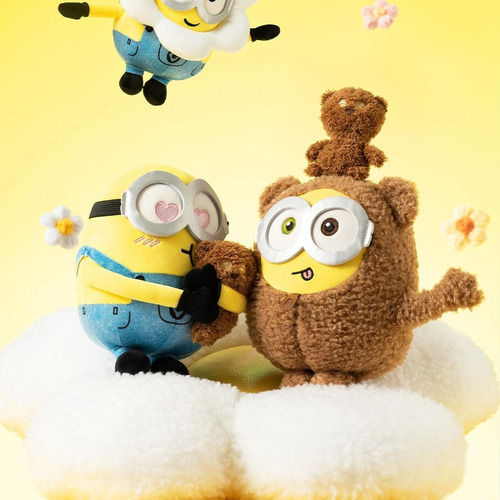 J Peluche Miniso Bob+tim Amarillo 28 Cm Minions