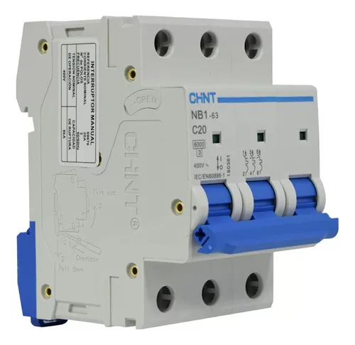 Mini Breaker Riel 3x10a 6ka 230/400vac Chint Nb1-3p-10c