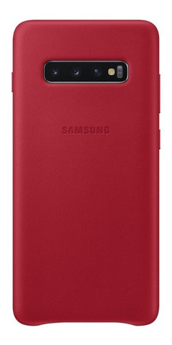 Case Samsung Leather Cover Para Galaxy S10 Plus Rojo