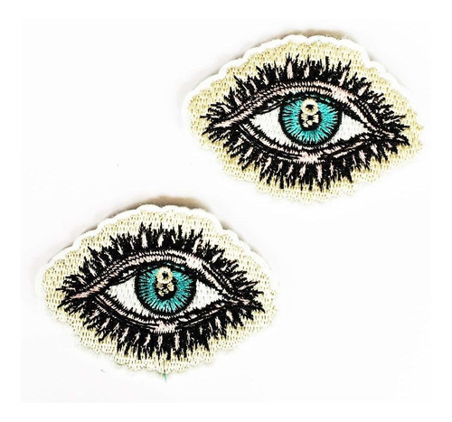 Set 2 Devil Evil Cartoon Eye Sew On  Es Badge Motif 2.5...