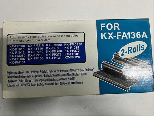 Película Fax Kx-fa136a Caja X 2 Rollos Original.