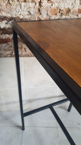 Imagen 4 de 6 de Mesa Barra Hierro Y Madera Cerveceria Bar 120x60x105 Cerveza
