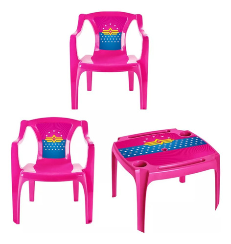 Juego De Mesa De Plastico + 2 Sillas De Niño - Infantil