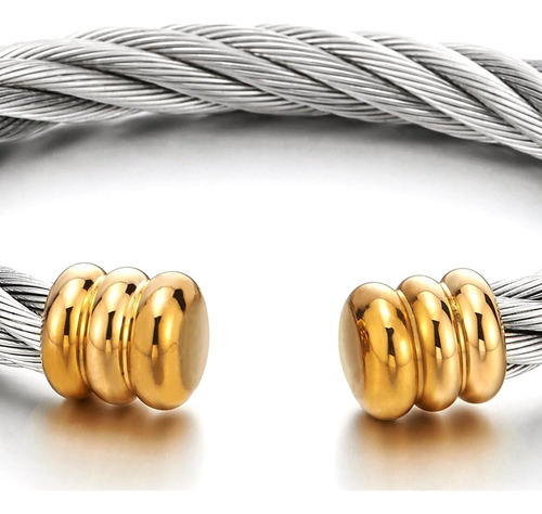 Coolsteelandbeyond Brazalete De Acero Ajustable Y Elástico G