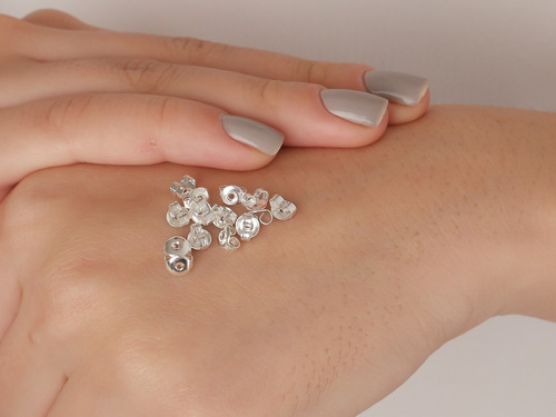 Imagem 3 de 6 de 2 Brincos Femininos Zirconia Cravação Inglesa Prata 925 3mm