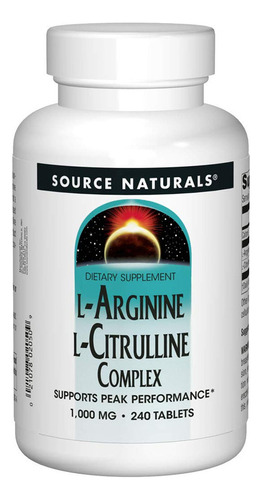 Source Naturals Complejo L-arginina L-citrulina, Suplemento 