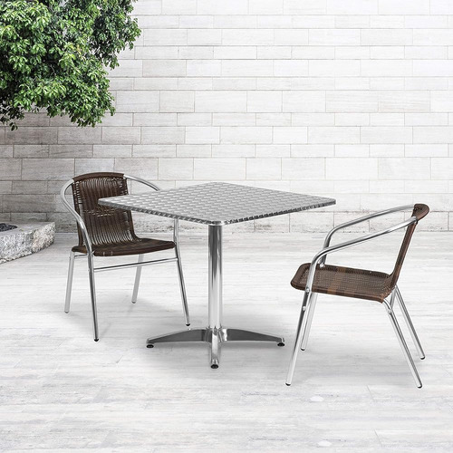 Flash Furniture 31.5'' Square Aluminum Indoor-outdoor Table 
