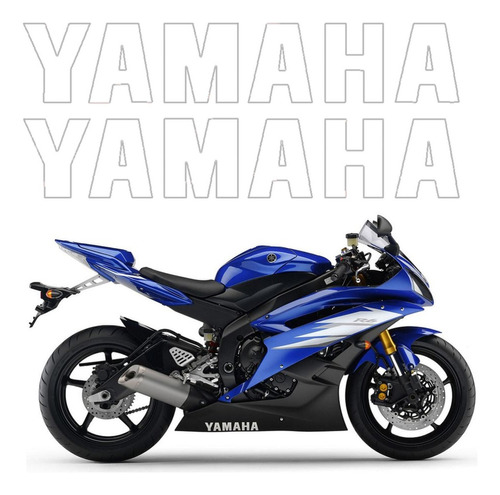 Kit Adesivo Faixa Spoiler Para Yamaha R6 2006 Azul 13654 Cor Branco