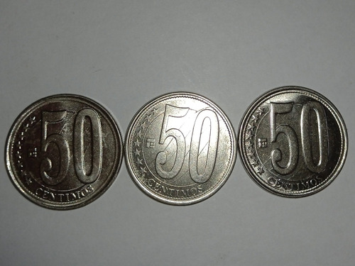 3 Monedas De 50 Céntimos Del 2007 2009 Y 2012 